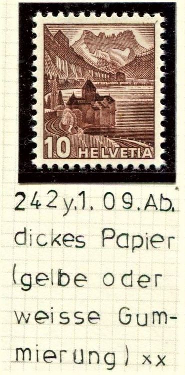 1939 Schloss Chillon 10 Rp Nr 242 Y 1 09 Kaufen Auf Ricardo