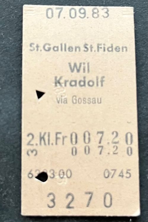 St Gallen St Fiden Wil Kradolf Via Gossau Billett Kaufen Auf