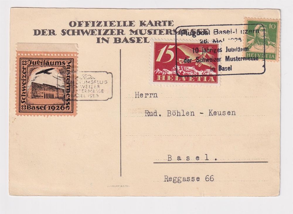 CH Flug 1926 10 Jahre Mustermesse Kaufen Auf Ricardo