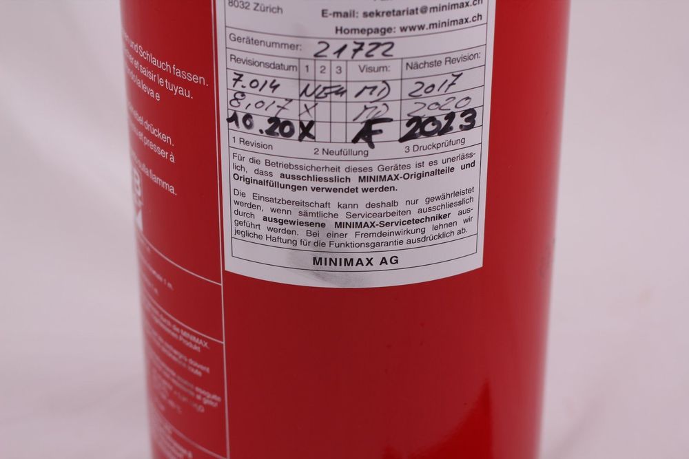 Feuerl Scher Minimax A B Liter Schaum Kaufen Auf Ricardo