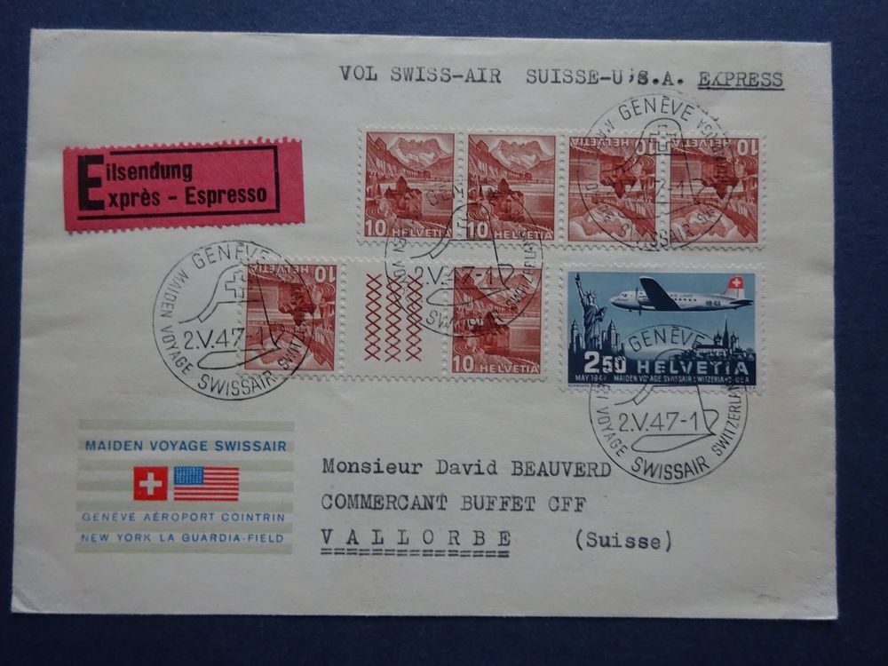 1947 F42 FDC mit schöner Zusatzfrankatur Kaufen auf Ricardo