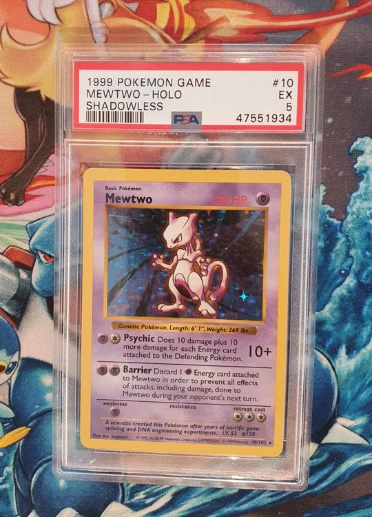 Mewtwo Holo Shadowless Base Set 1999 10 102 PSA CGC BGS 5 Kaufen