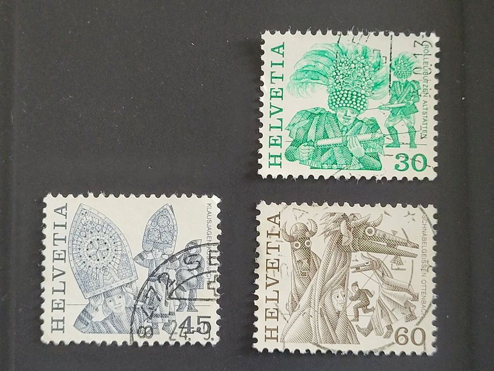 Timbres CH 1982 84 Volksbräuche II N 677 678 679 Kaufen auf