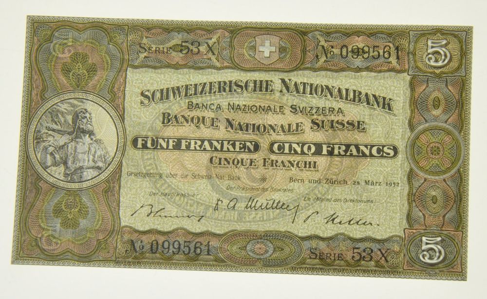 Franken Banknote Schweiz Bankfrisch Kaufen Auf Ricardo