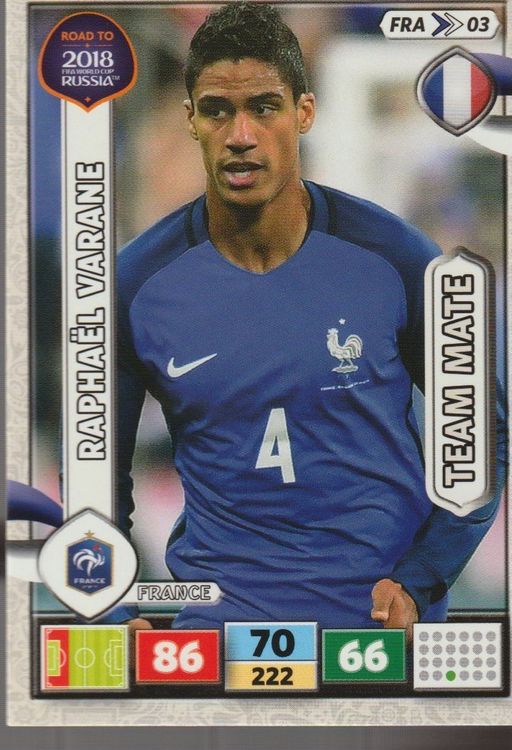 Road To Russia Adrenalyn Card Team Mate Varane France Kaufen Auf