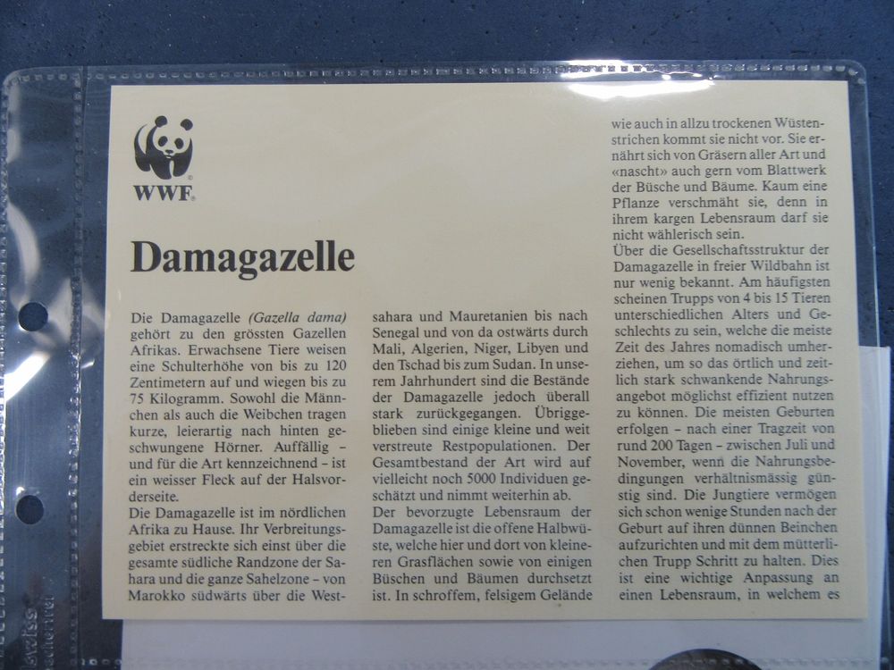 Numisbrief M Nzbrief Wwf Damagazelle Dakar Senegal Kaufen Auf