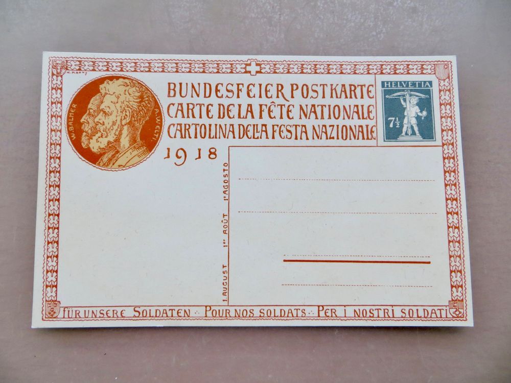 Bundesfeier Postkarte 1918 Ganzsache Kaufen Auf Ricardo