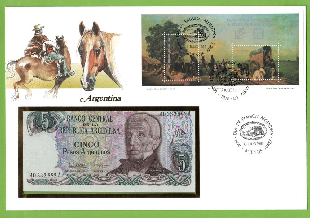 1985 Banknotenbrief Argentinien Mit 5 Pesos Bankfrisch Kaufen Auf Ricardo