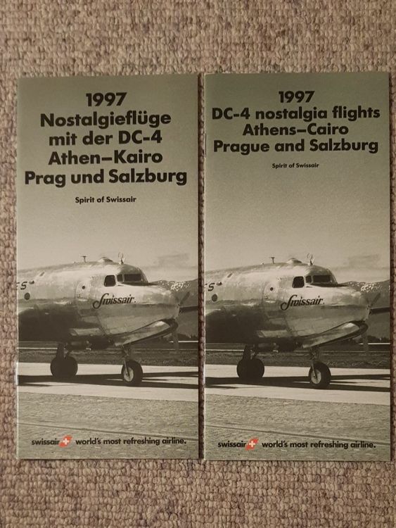 Swissair 1997 DC 4 Nostalgia Flights Flyers Kaufen Auf Ricardo