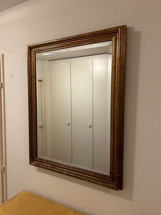 Superbe miroir biseauté cadre en bois et plâtre doré Antiqu Kaufen