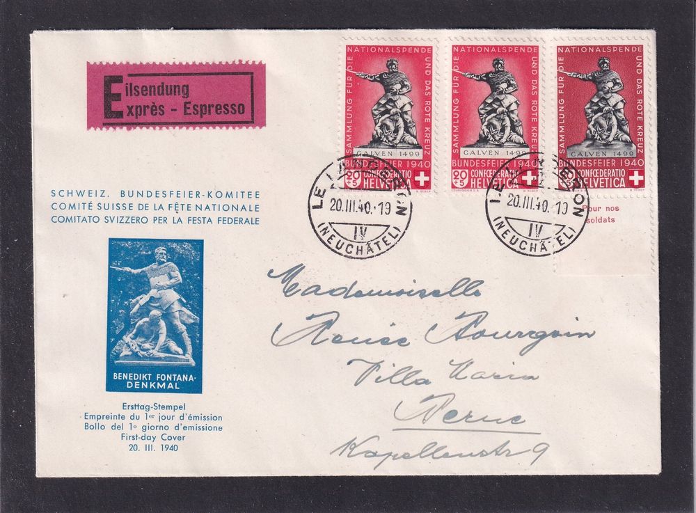 Lettre Pro Patria Fdc Comit Suisse F Te Nationale Kaufen Auf