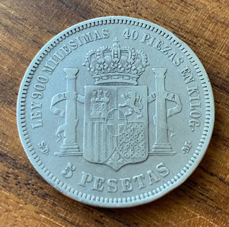 Spanien 5 Pesetas 1871 Amadeo I Silber Kaufen Auf Ricardo