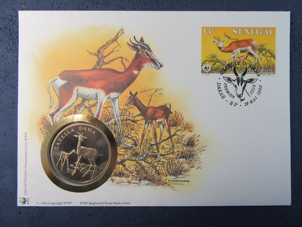 NUMISBRIEF MÜNZBRIEF WWF DAMAGAZELLE DAKAR 1986 SENEGAL Kaufen auf