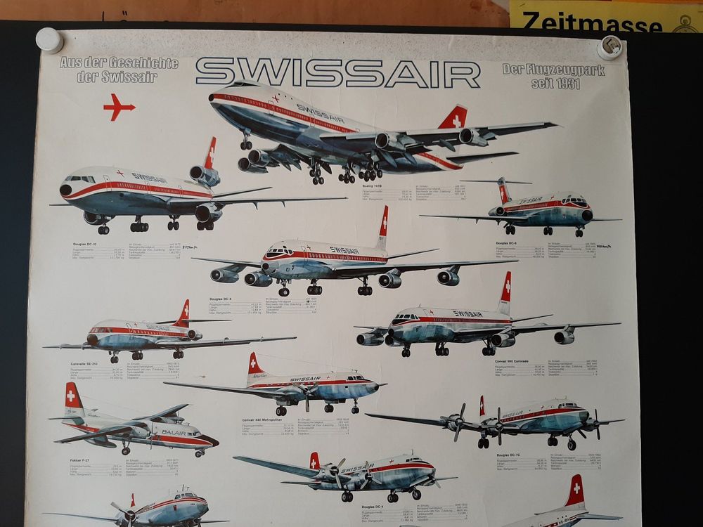 Swissair Flugzeugpark Poster Plakat Kaufen Auf Ricardo