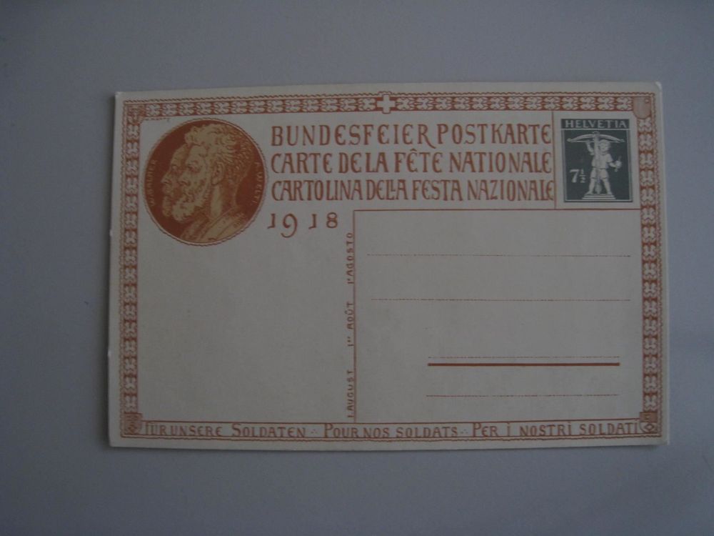 Bundesfeier Postkarte 1918 Ungelaufen Kaufen Auf Ricardo