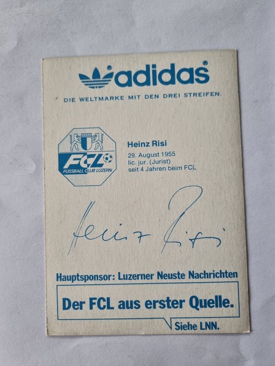 Autogramm Karte Heinz Risi Fc Luzern Kaufen Auf Ricardo