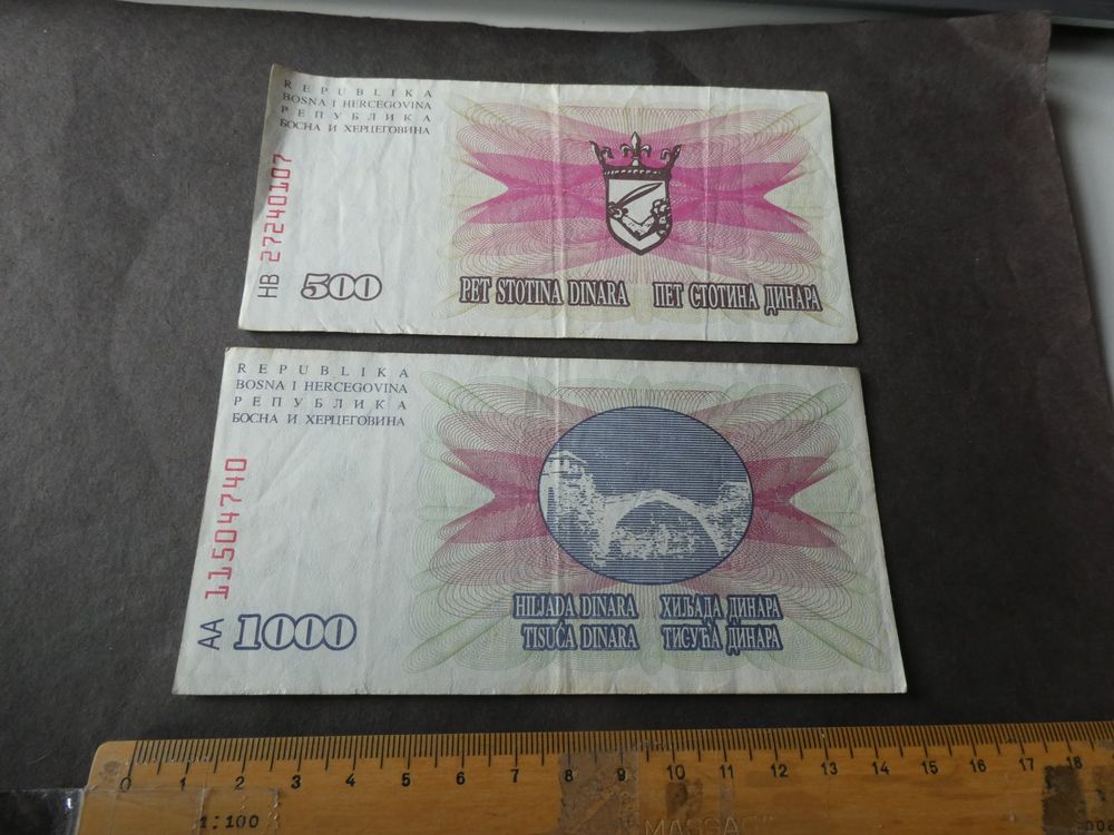 Bosnien 1992 Set 500 Und 1000 Dinara Kaufen Auf Ricardo