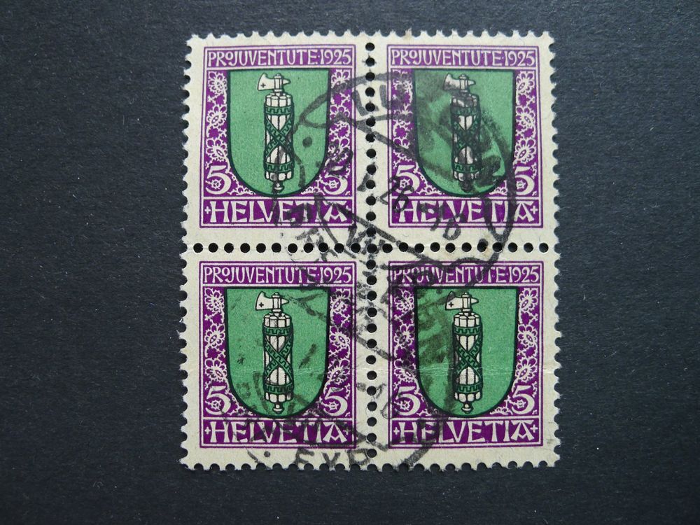 J33 Wäppli St Gallen 1925 Viererblock mit Stempel Luzern Kaufen auf