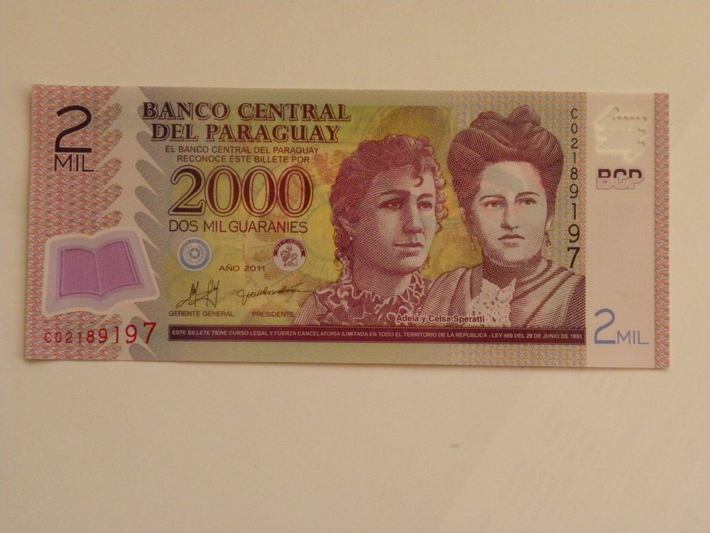 Paraguay 2000 Guaranies 2011 P 228 Polymer Unzirkuliert Kaufen Auf