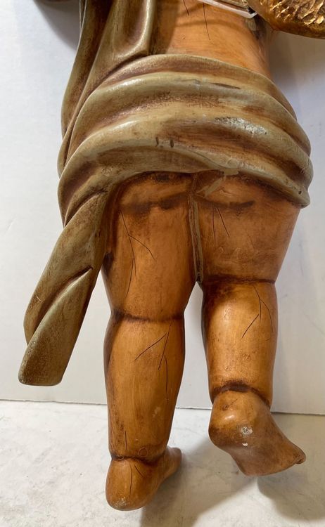 Grosse Antike Holz Putte Skulptur Kaufen Auf Ricardo