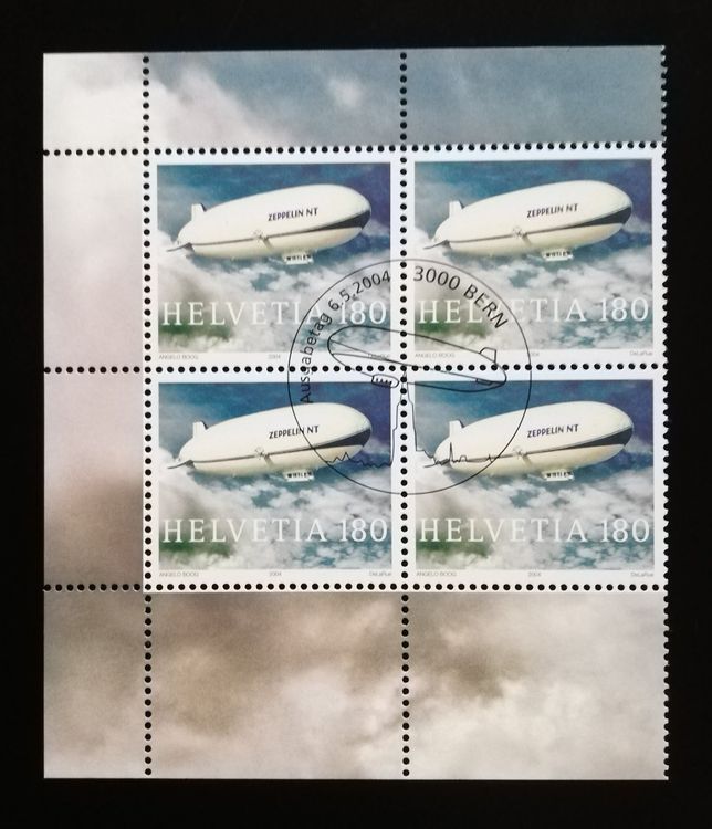 Schweiz 4er Block Sondermarken Zeppelin NT 2004 Ersttag Kaufen Auf