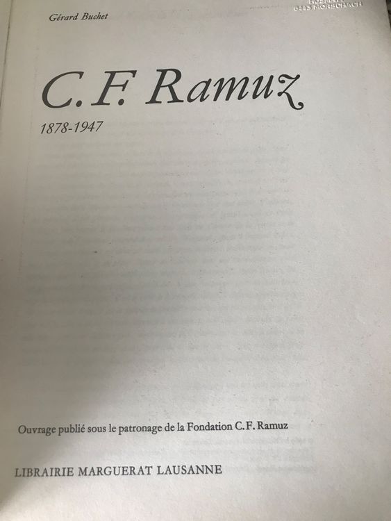 C F Ramuz Kaufen Auf Ricardo