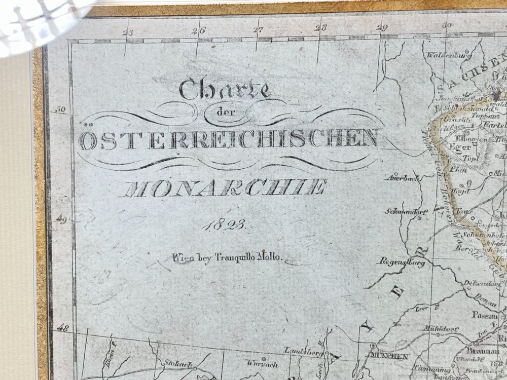 1823 Charte Österreichischen Monarchie bey Tranquillo Mollo Kaufen