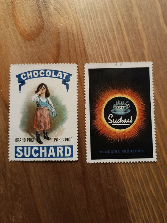 Zwei Litho Werbe Marken Vignetten Chocolat Suchard Kaufen Auf Ricardo