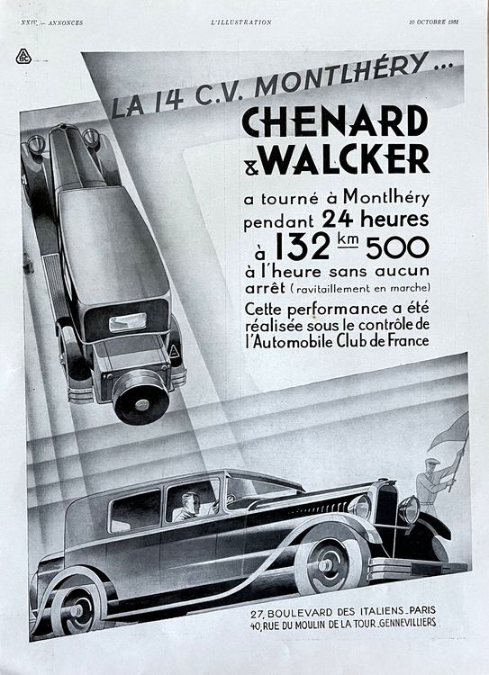 Chenard Walcker Cars Alte Werbung Publicit Kaufen Auf Ricardo