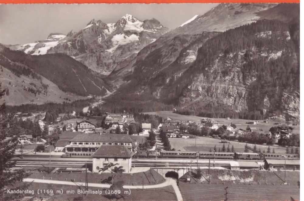 KANDERSTEG DORF UND BAHNHOF MIT ZUG FLUGAUFNAHME Kaufen Auf Ricardo