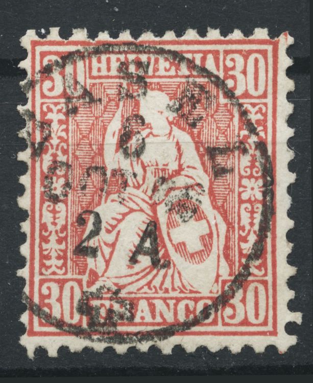 FWM Marke Vollstempel 33 Sitzende Helvetia Basel 1862 Kaufen Auf