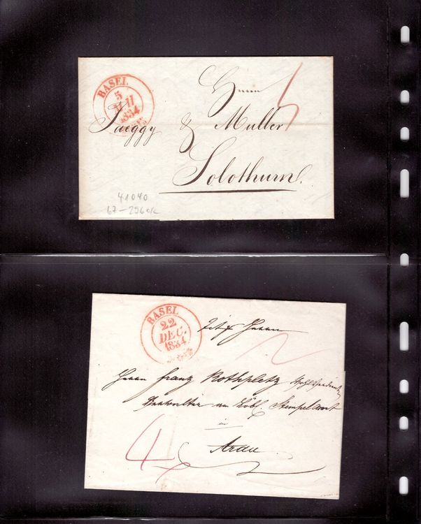 2 Faltbriefe Von 1834 Mit Zweikreis Stempel Basel Kaufen Auf Ricardo