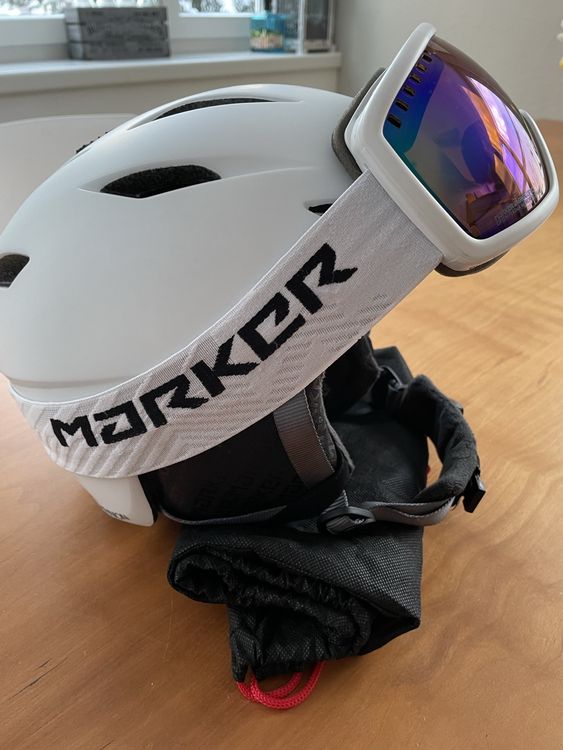 Marker Skihelm Inkl Skibrille Gr M Weiss Kaufen Auf Ricardo