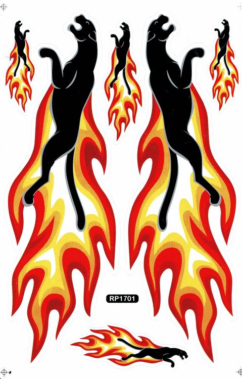 Panter Flammen Aufkleber Sticker Bogen X Cm Tuning St Kaufen