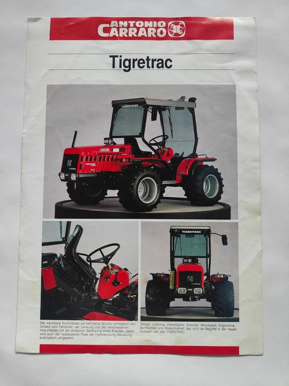 Prospekt Traktor CARRARO TIGRETRAC 5500 7700 Kaufen Auf Ricardo