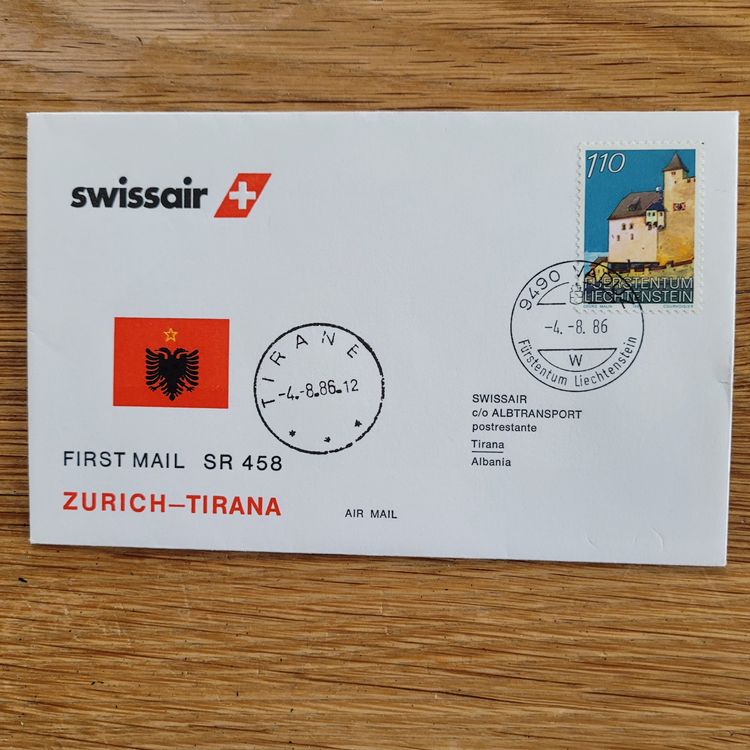 Luftpostbrief Zürich Tirana 86 Swissair Kaufen auf Ricardo