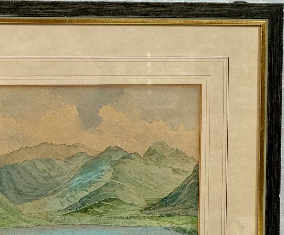 Alte Landschaft Aquarell Mit See Und Berg Ansicht Kaufen Auf Ricardo