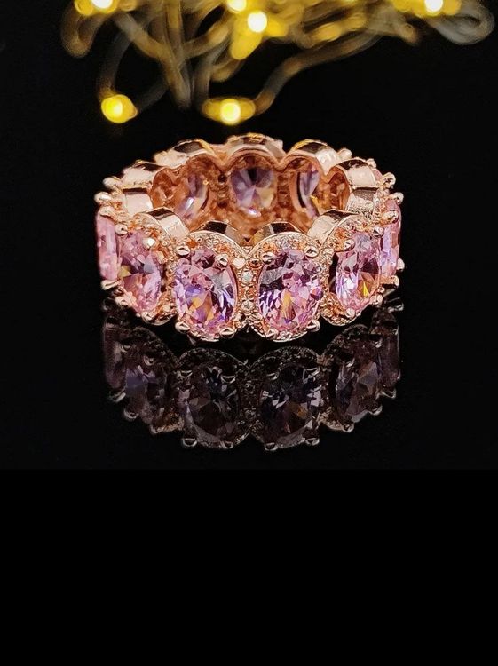 Bague Argent S Plaqu Or Rose Avec Zircon Cubique Kaufen Auf Ricardo