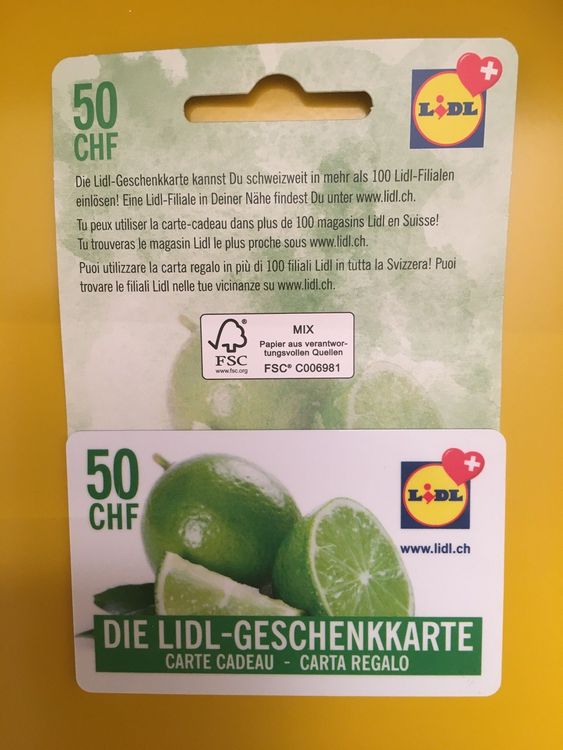 Einkaufskarte Geschenkkarte Lidl Chf 50 Kaufen Auf Ricardo