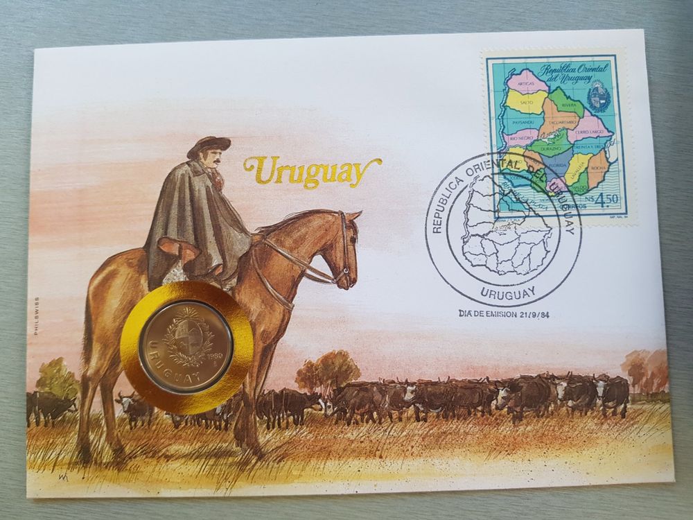 Uruguay Numisbrief Alte Goldfarbige M Nze Lot Kaufen Auf