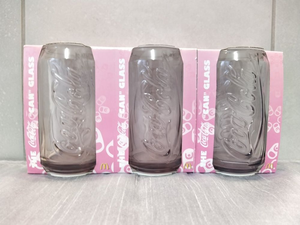 2008 McDonald s Coca Cola Can Glas Dose 3 Gläser in Pink Kaufen auf