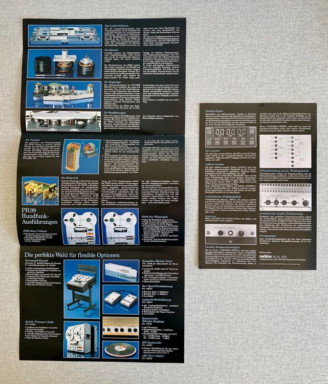 ORIGINAL VINTAGE STUDER REVOX PR99 MK I MK II PROSPEKTE Kaufen Auf