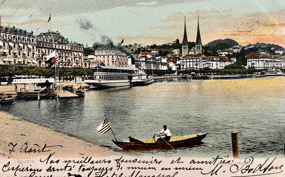 1903 Antike AK Luzern Schweizerhofquai Mit Dampfschiff Kaufen Auf