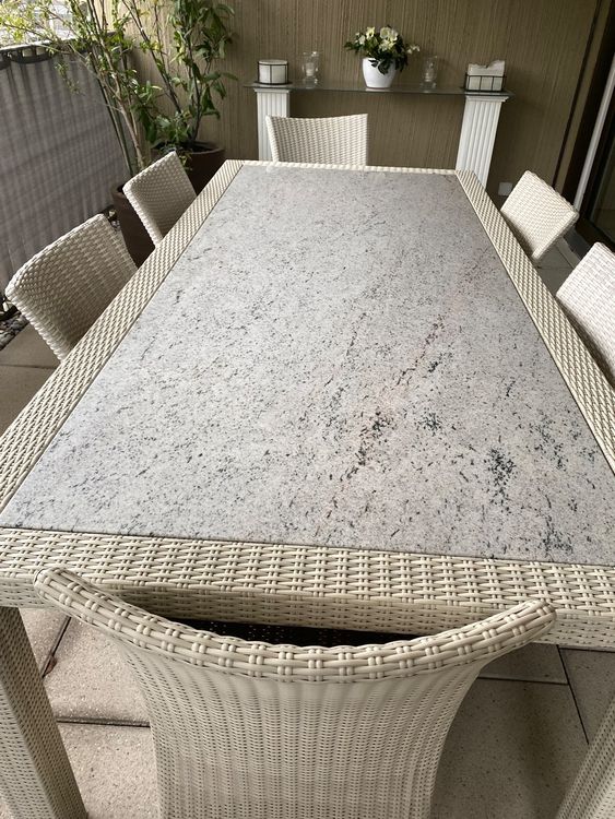 Garten Balkon Garnitur Tisch Mit Granitplatte St Hle Kaufen