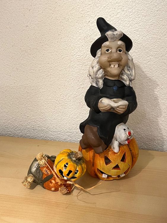 Hexe Halloween Mit Teelicht Und K Rbismann Kaufen Auf Ricardo