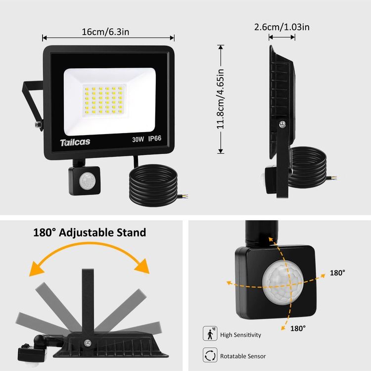 30W Led Strahler mit Bewegungsmelder Außen 6500K Kaufen auf Ricardo