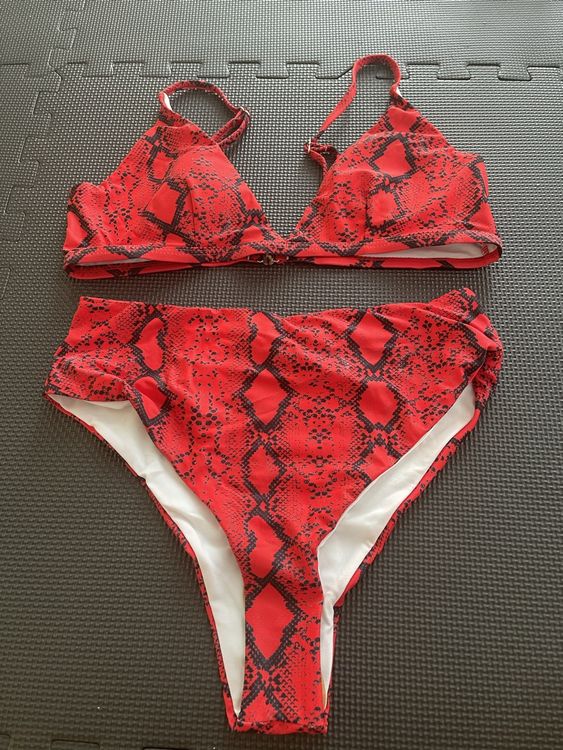 Roter Bikini Schlangenoptik Gr M Neu High Waist Kaufen Auf Ricardo