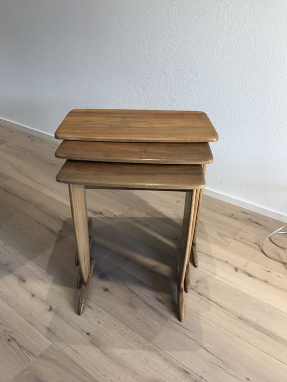 Mid Century Er Set Beistelltische In Massivholz Er Kaufen Auf Ricardo