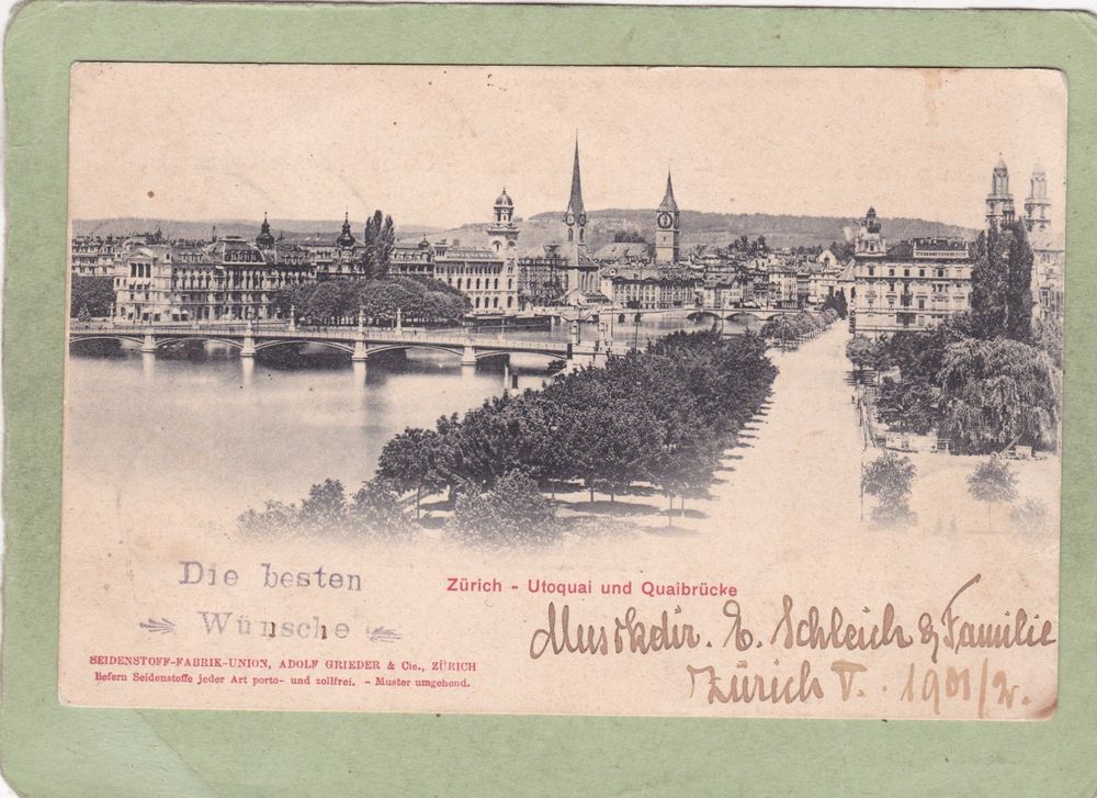 Zürich Utoquai und Quaibrücke 1901 Kaufen auf Ricardo