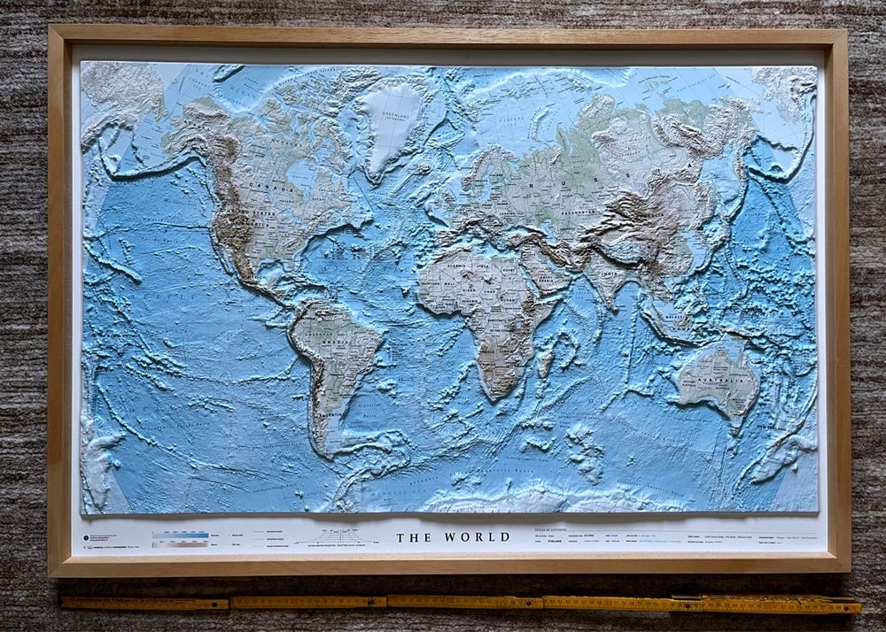 Worldmap Weltkarte Relief 100x70cm Neu Kaufen Auf Ricardo